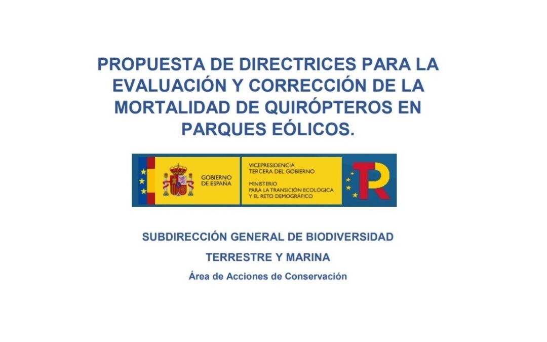 Propuesta de directrices para la evaluación y corrección de la mortalidad de quirópteros en parques eólicos por parte del Ministerio para la Transición Ecológica y el Reto Demográfico