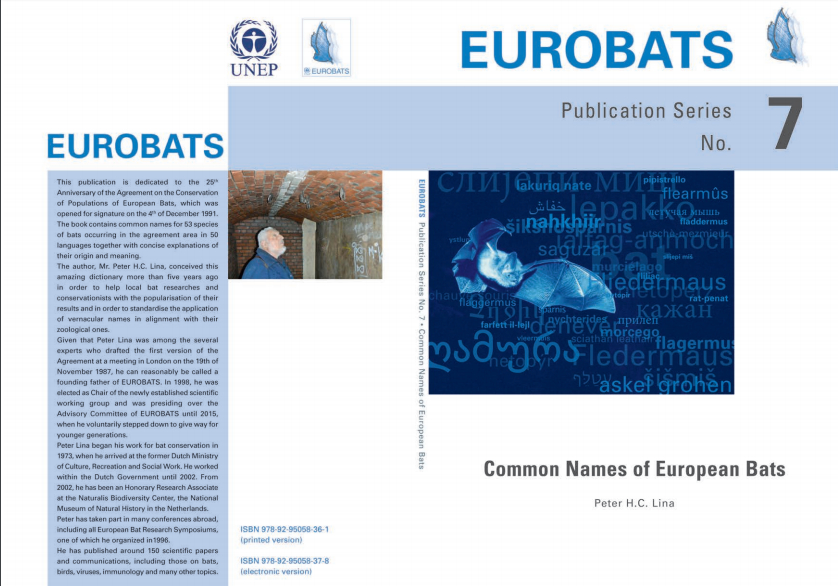 Publicación de EUROBATS con la nomenclatura de los murciélagos europeos en todas las lenguas europeas